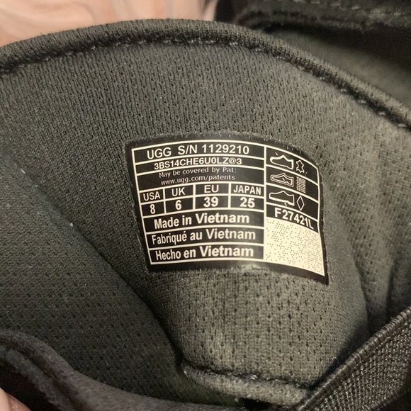 UGG Greer Black Suede Upper Velcro Slides - Picture 7 of 9